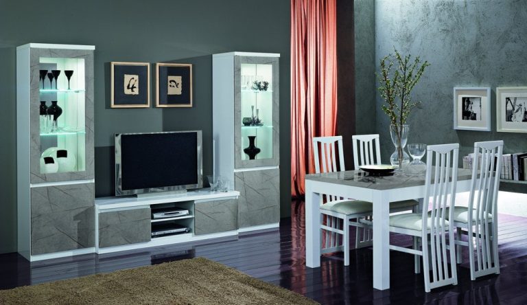 WOONKAMER SET ROMA ZWART - WIT