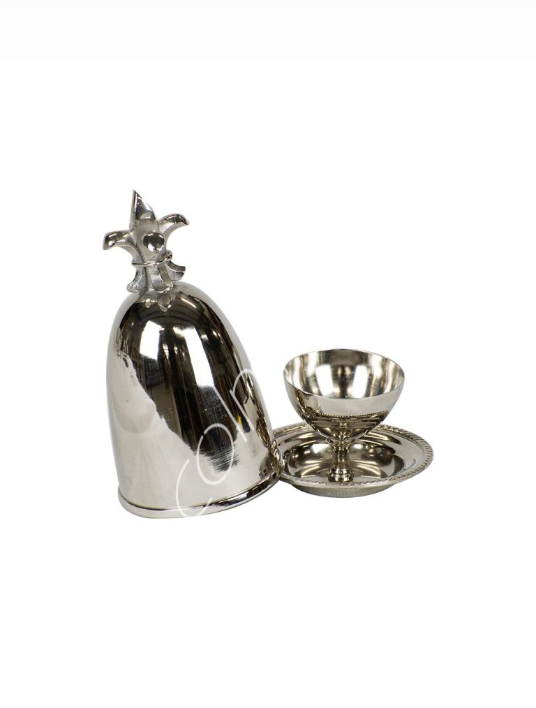 Egg cup etched w/lily BR/NI 9x9x14