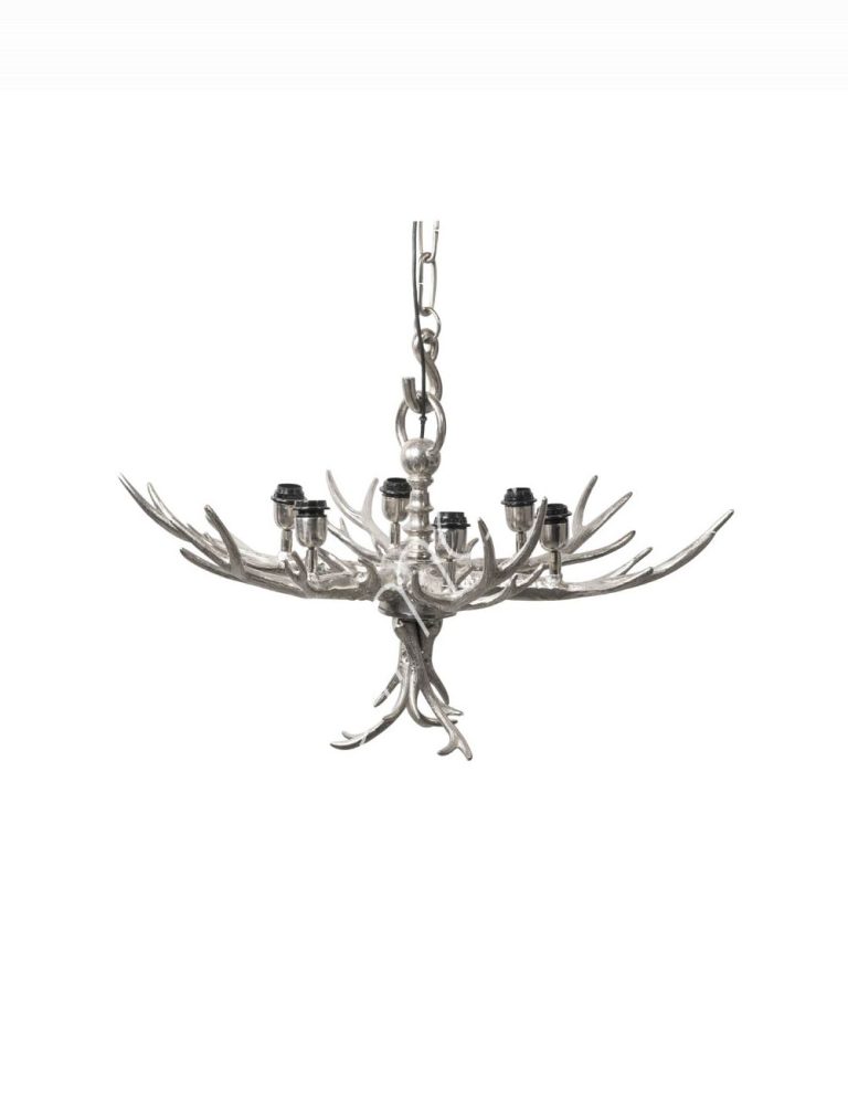 Ceiling lamp horn antler w/wiring ALU RAW/NI 94x94x53