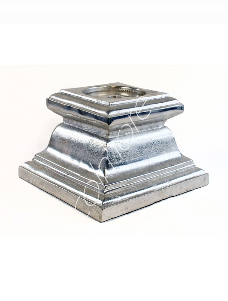 Candle holder ALU RAW/NI 24x24x17