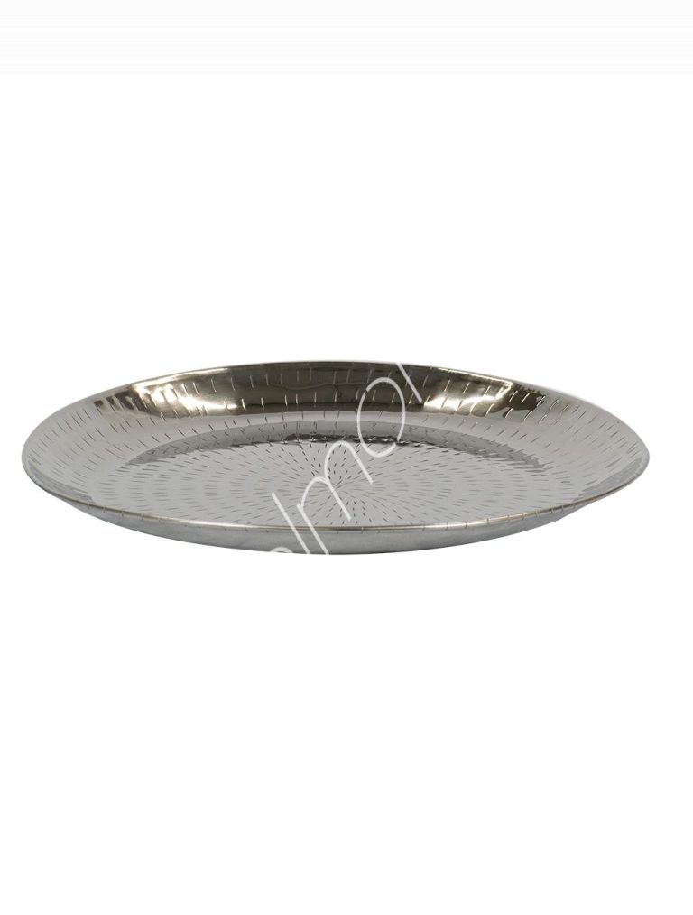 Plate hammered round ss 34x34x3