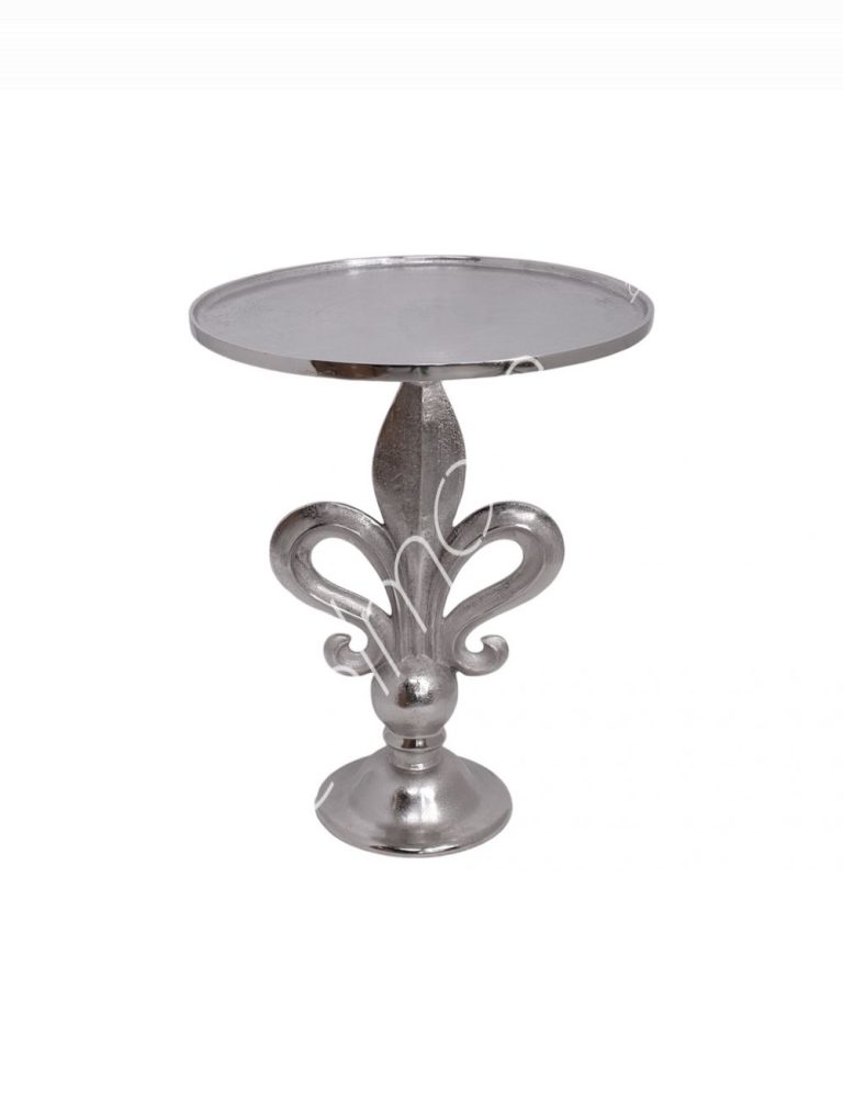 Side table w/lily ALU RAW/NI 51x51x67