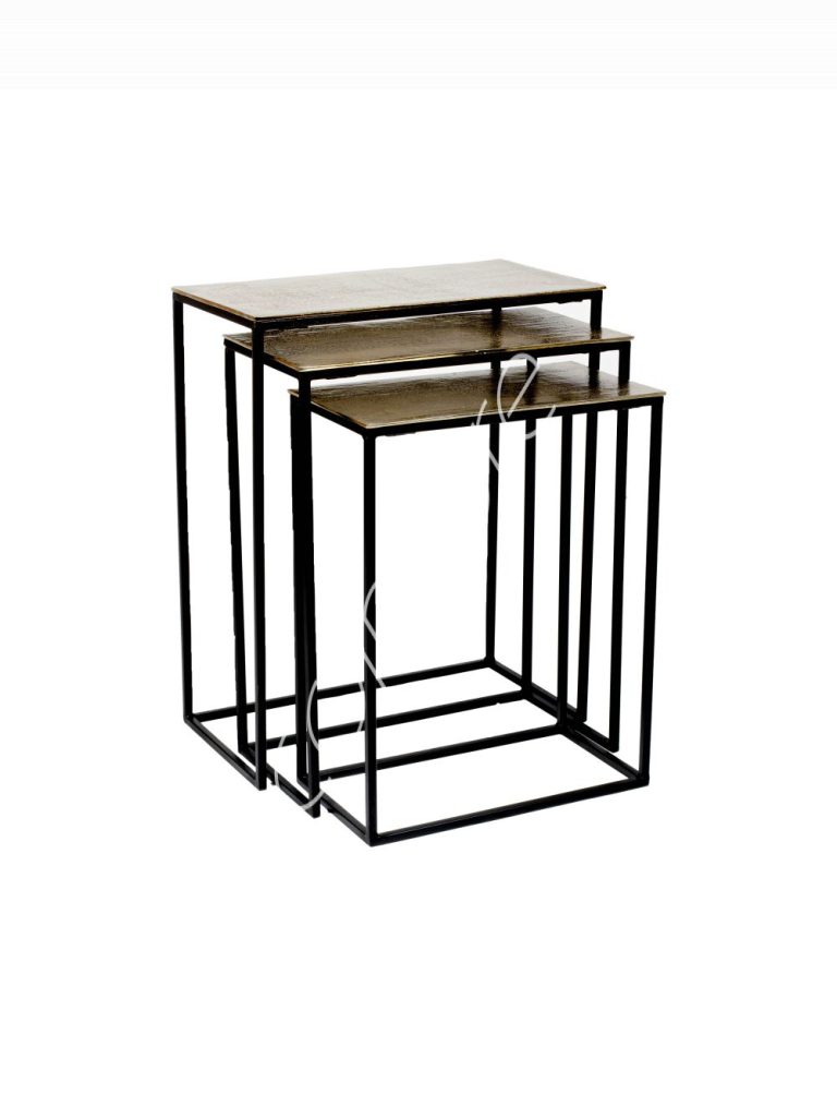 Side table SET/3 ALU RAW/BRONZE 54x28x65