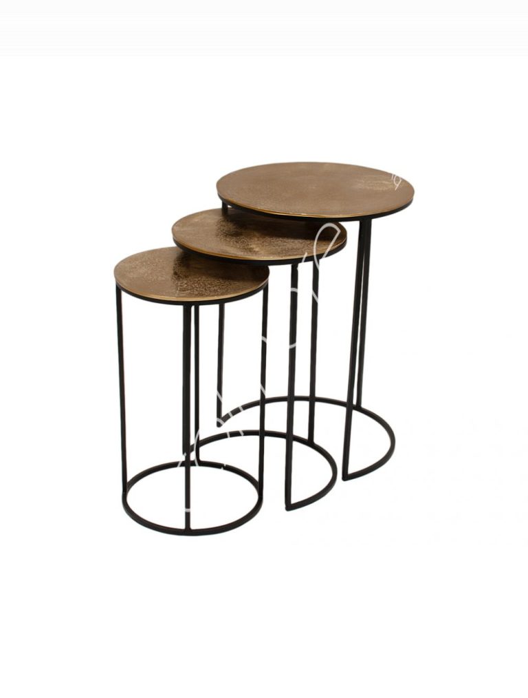 Side table SET/3 ALU IR/BRONZE 42x42x59