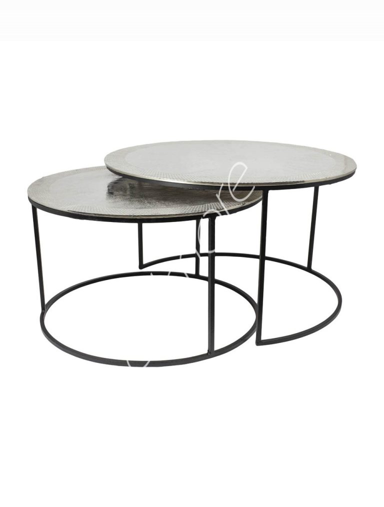 Coffee table SET/2 ALU RAW/NI 75x75x44