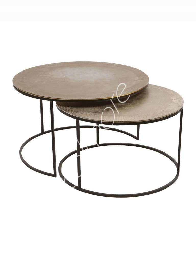Coffee table SET/2 ALU RAW/BRONZE 75x75x44