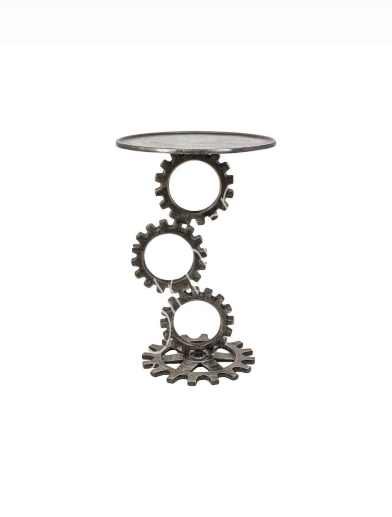 Side table ALU RAW/PEWTER 38x38x59
