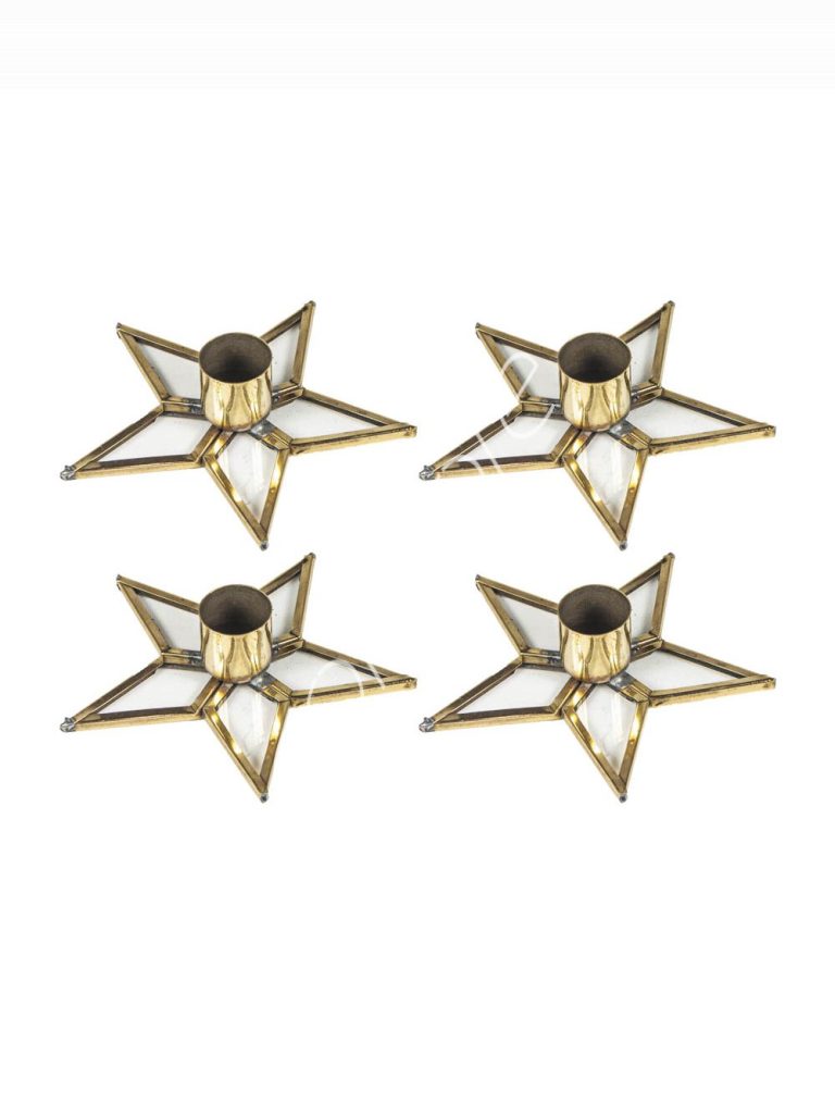 Candle holder star STGO glass SET4 11x11x3
