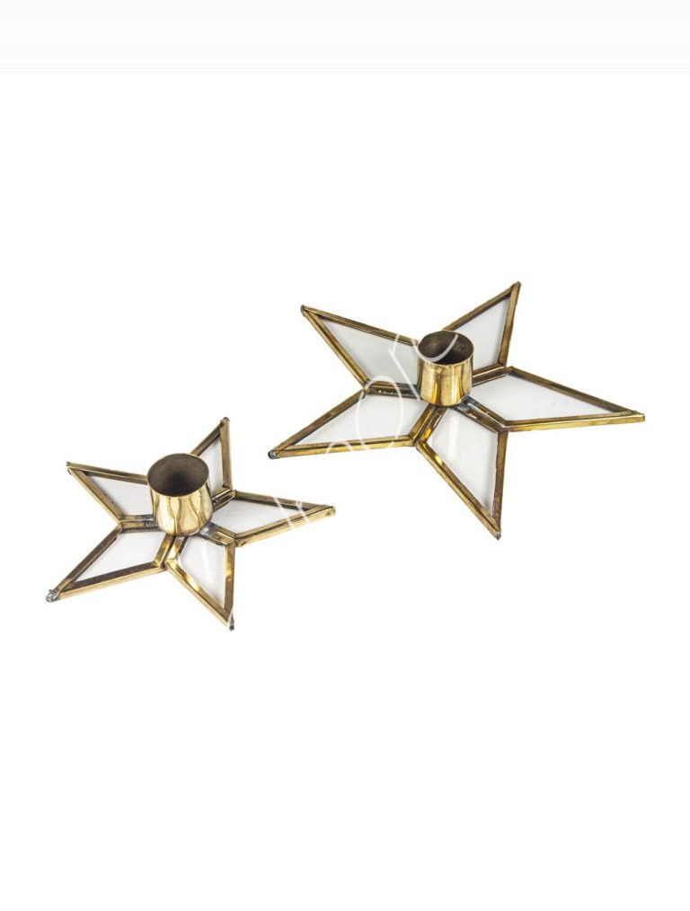Candle holder star STGO glass SET4 11x11x3