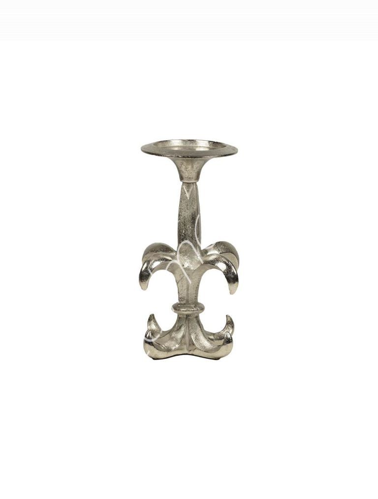 Candle holder w/lilly ALU RAW/NI 16x16x25