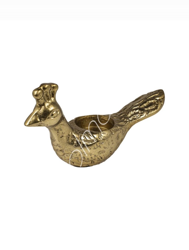 Candle holder peacock ALU RAWBRONZE 20x6x9