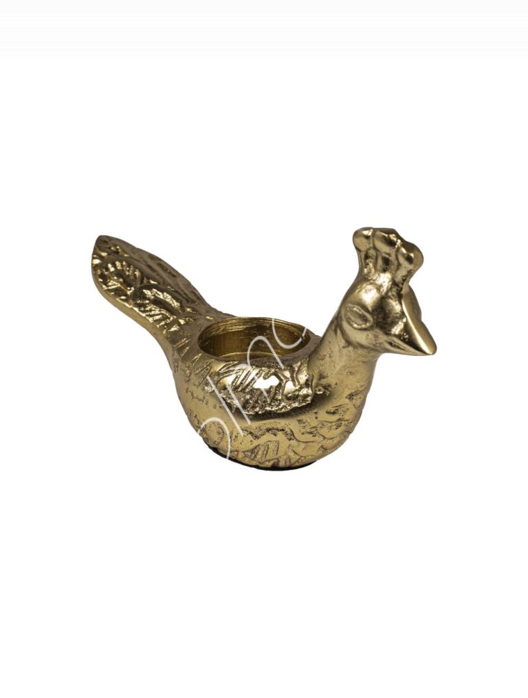Candle holder peacock ALU RAWBRONZE 20x6x9