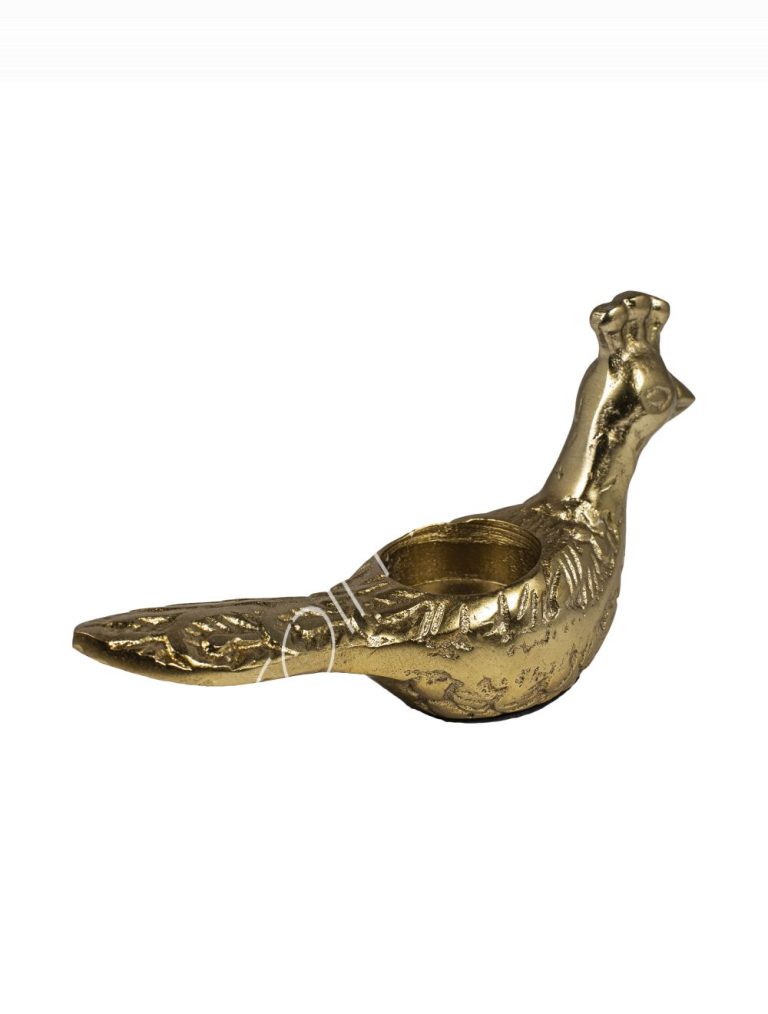 Candle holder peacock ALU RAWBRONZE 20x6x9