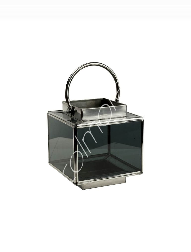 Lanterne noir verre ST 25x22x19