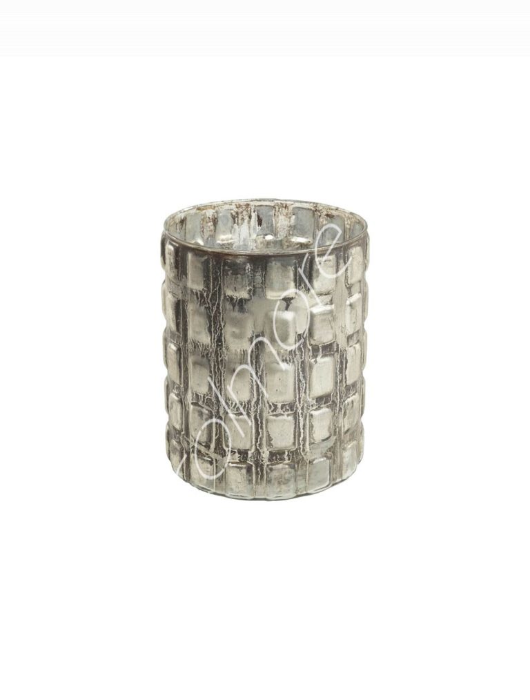 Votive silver glass 14x14x18
