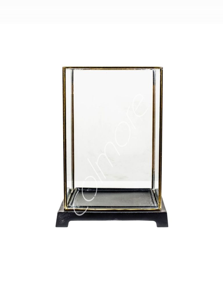 Display box black glass ALU/BRAss 32x32x44