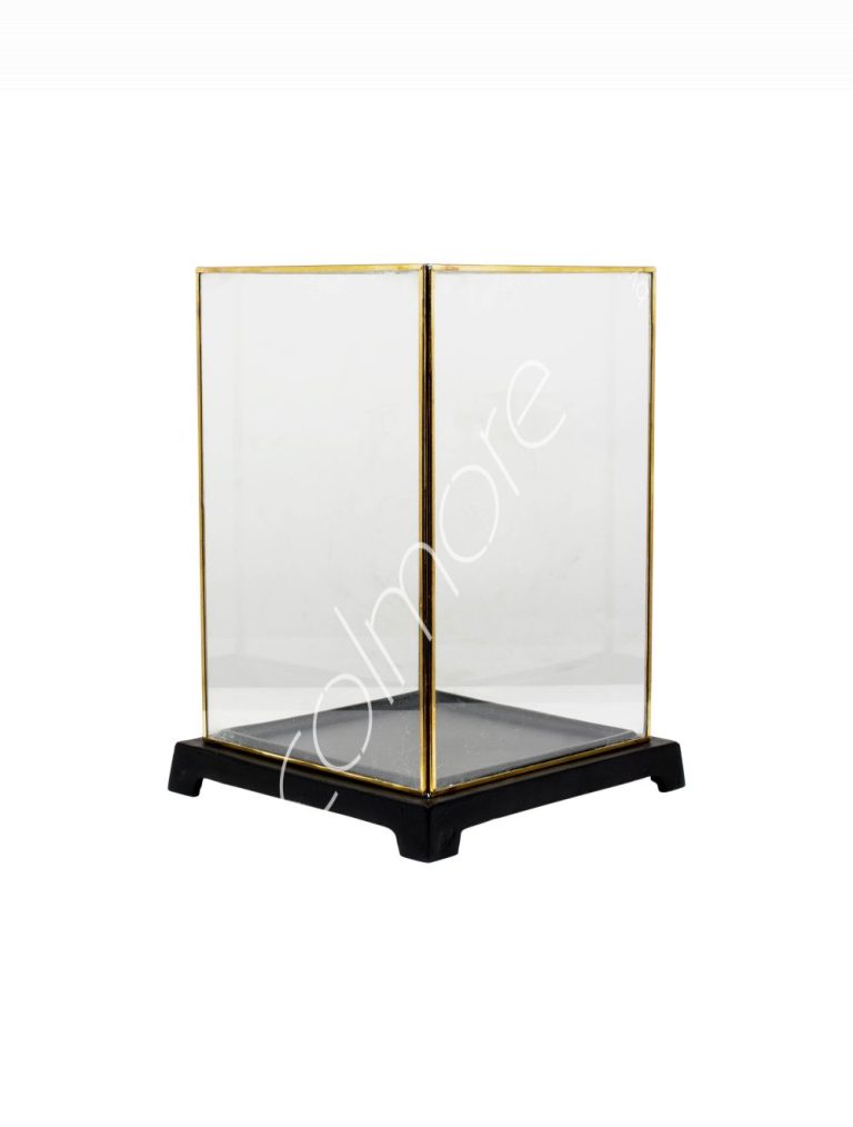 Display box black glass ALU/BRAss 32x32x44