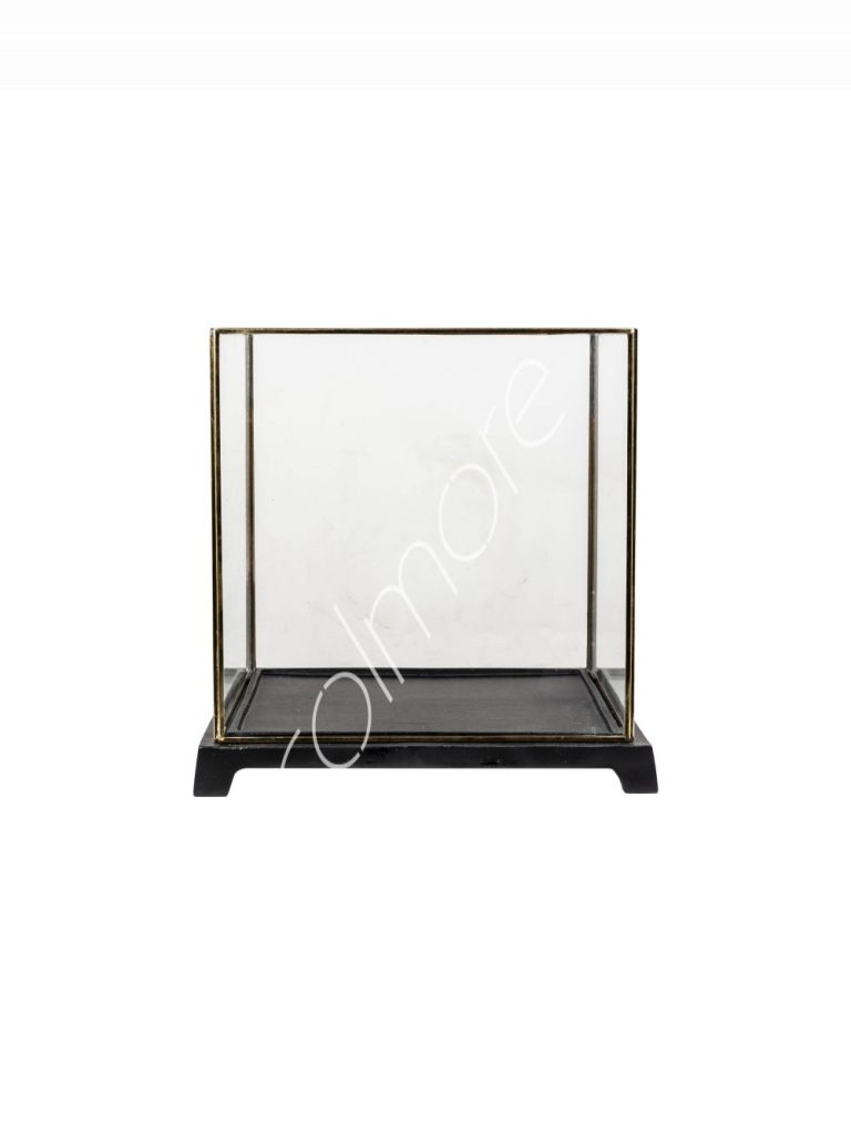 Display box black glass ALUBRAss 32x32x30