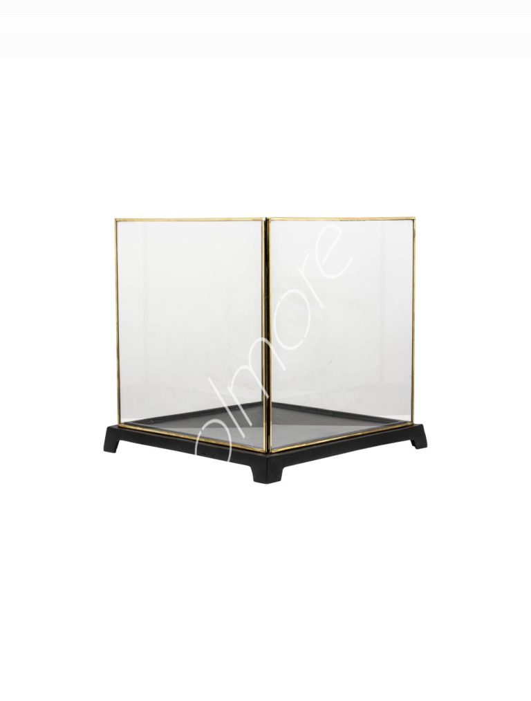 Display box black glass ALUBRAss 32x32x30