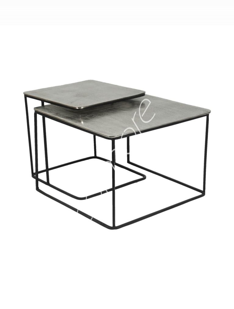Coffee table SET/2 ALU RAW/NI 61x61x42/46x46x46