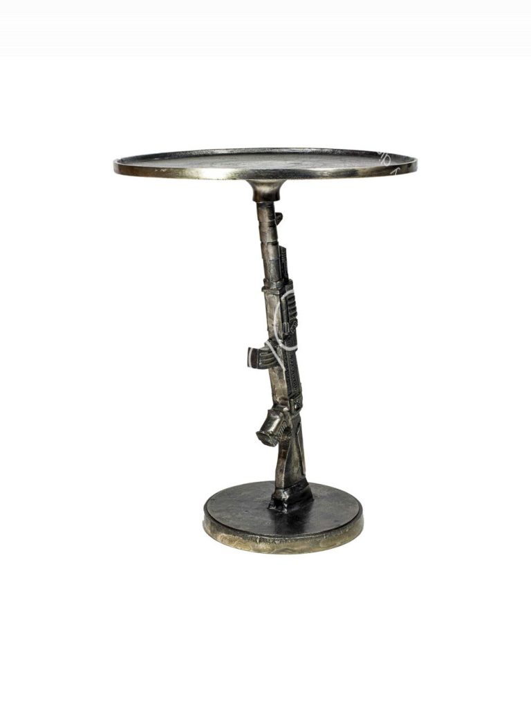 Side table gun ALU RAW/PEWTER 51x51x67