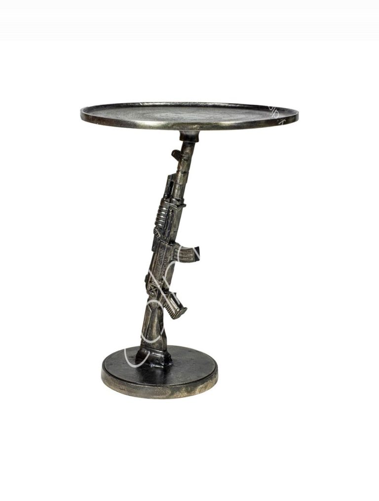 Side table gun ALU RAW/PEWTER 51x51x67