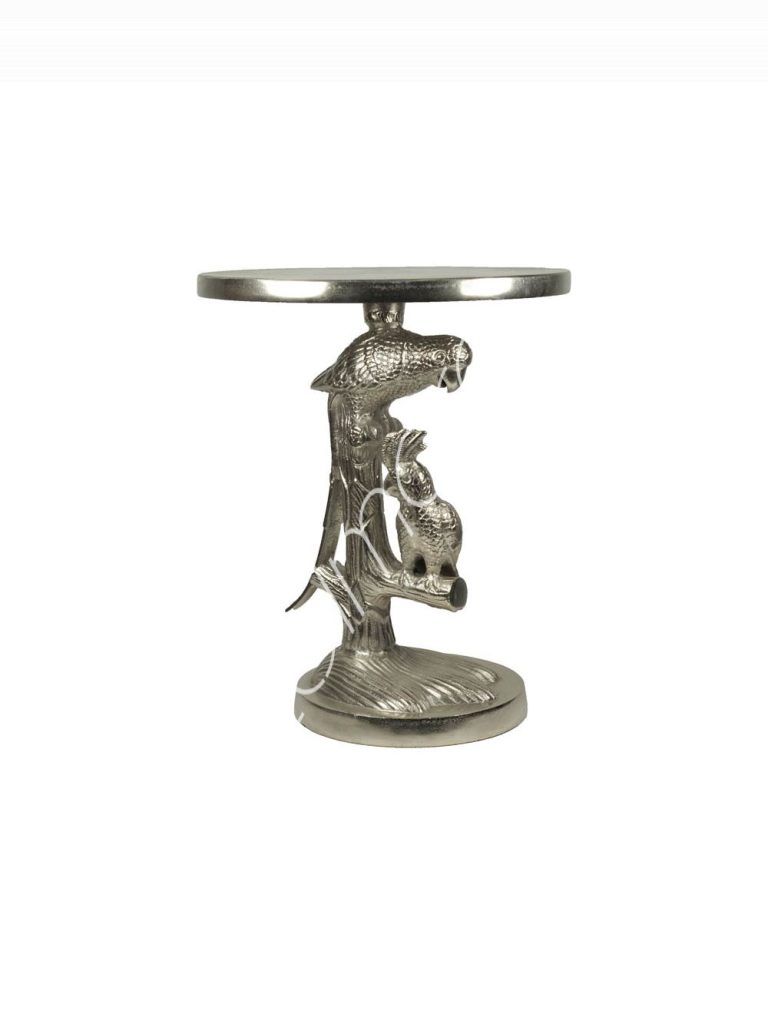 Side table parrot on tree ALU RAW/NI 39x39x49