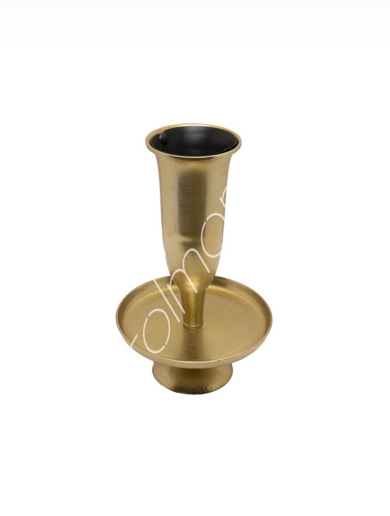 Vase w/tray ALU/BRONZE 61x61x125
