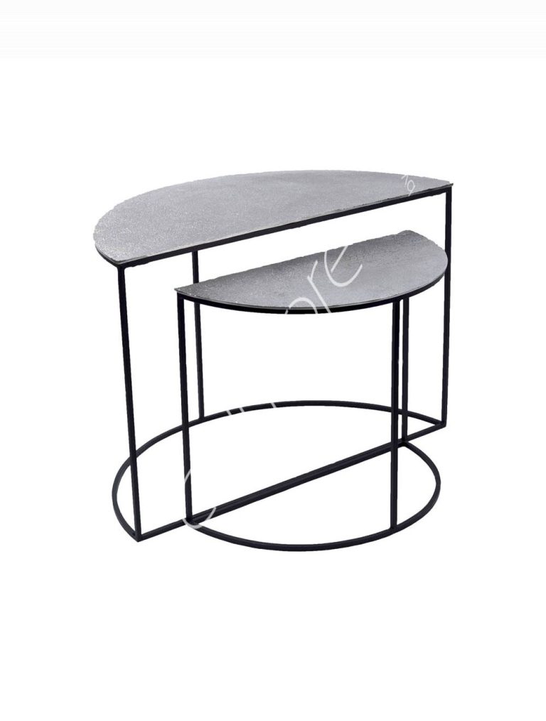 Side table SET/2 ALU RAW/NI 88x42x60/62x31x52