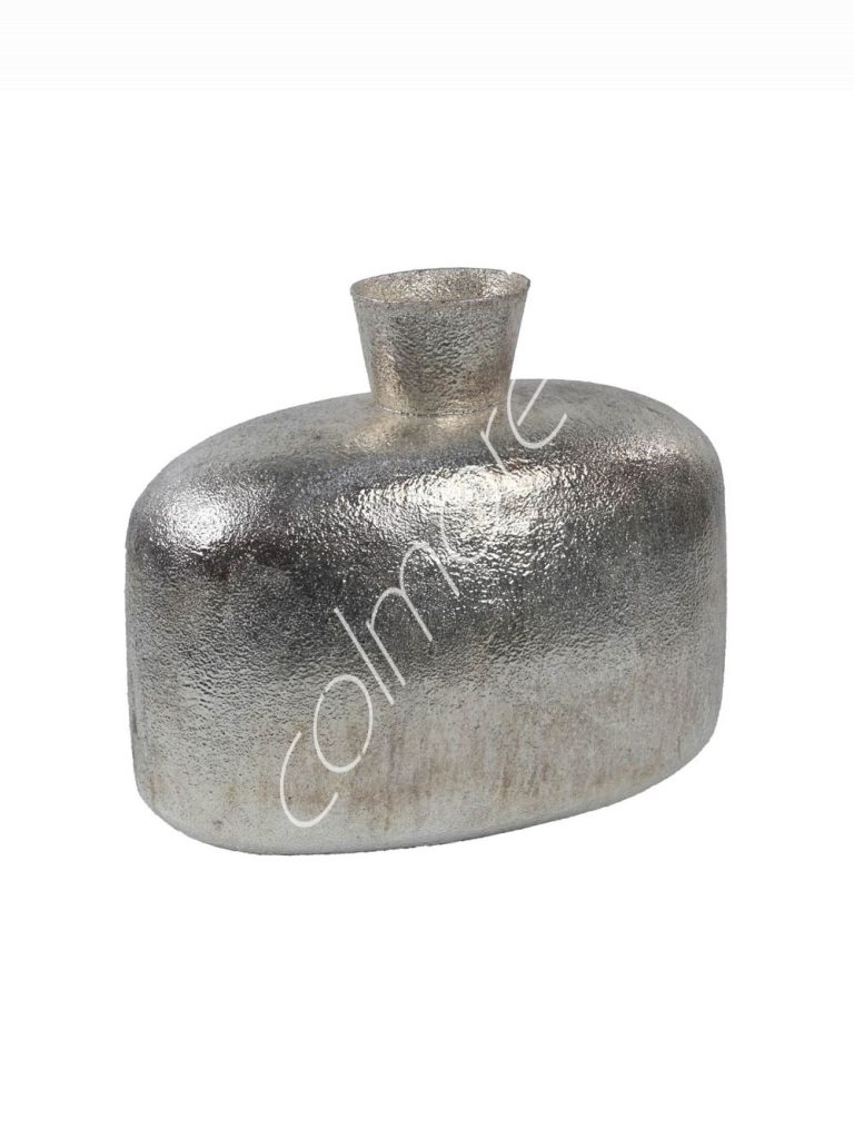 Vase ALU glänzend Silber 27x64x59