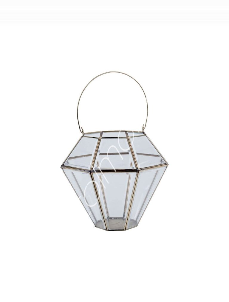 Lantern wglass ALUGOLD 30x30x25