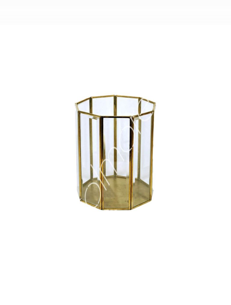 Votive wglass ALUGOLD 17x17x15