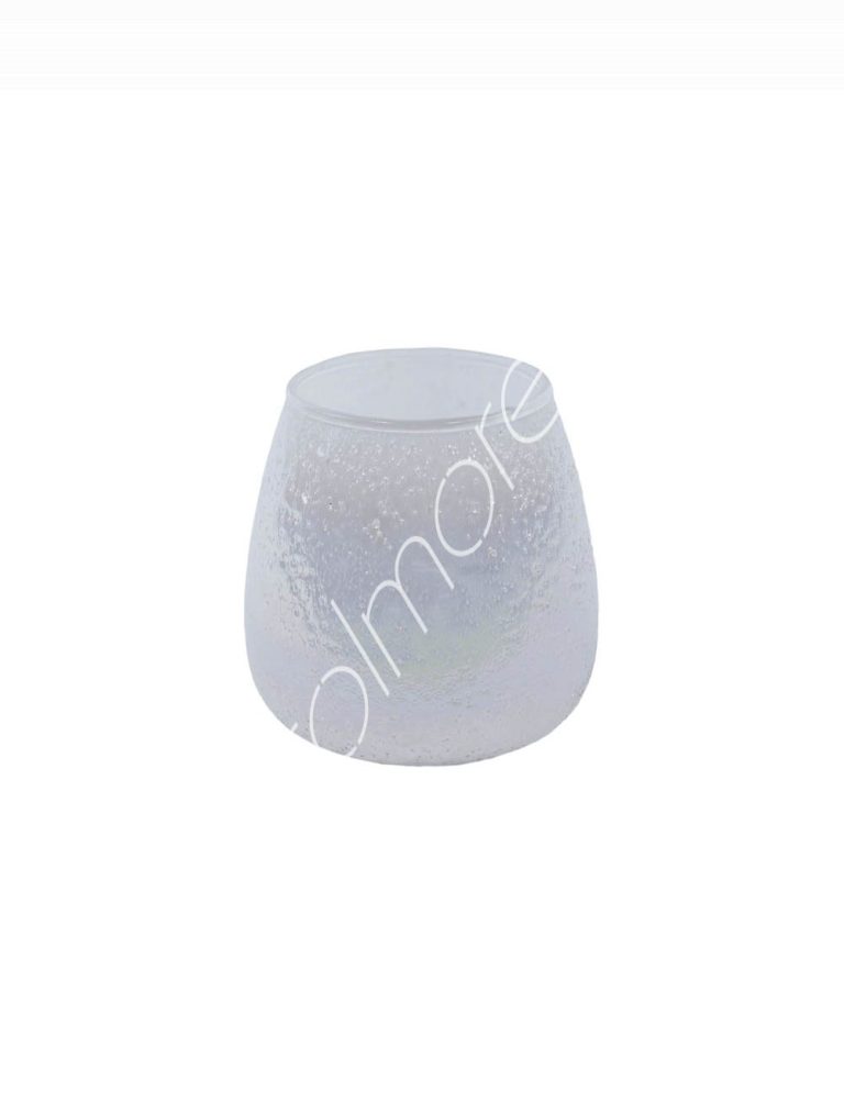Votive glass white luster 10x10x10