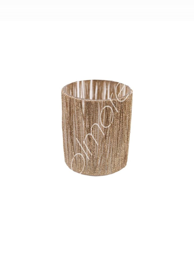 Votive brown mosaic glass SET/4 7x7x8