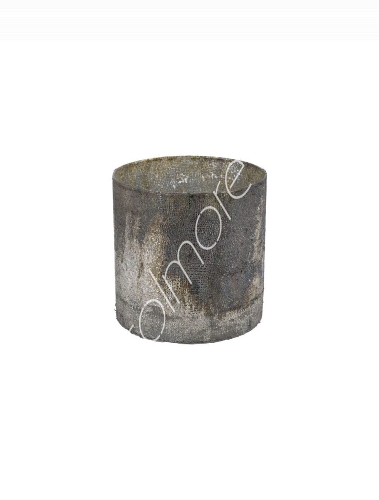 Votive ant.silver glass 15x15x15