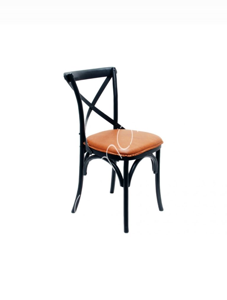 D.chair Ralph birch black PU wwood back 49x56x88