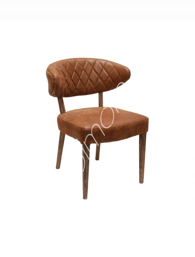 Dining chair Myrthe brown leather 60x61x78