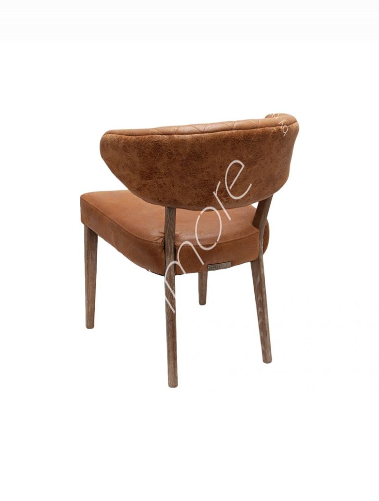 Dining chair Myrthe brown leather 60x61x78