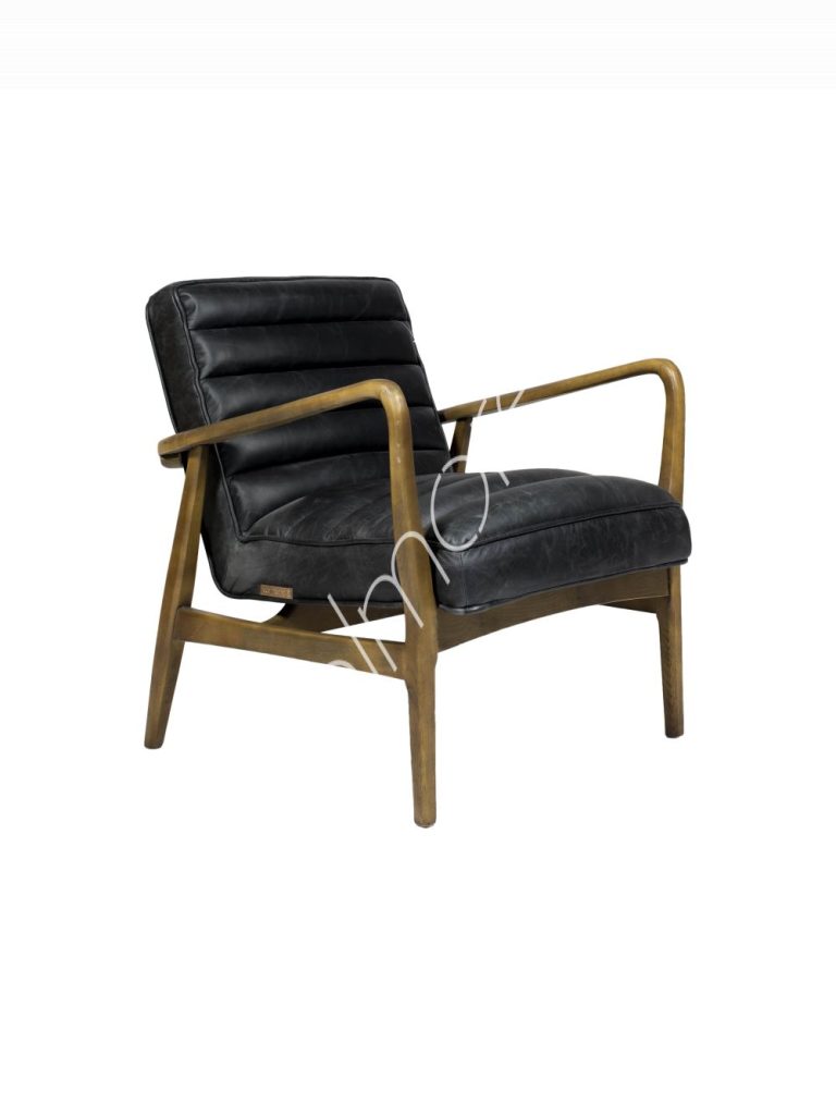 Armchair Levi black leather 69x76x80