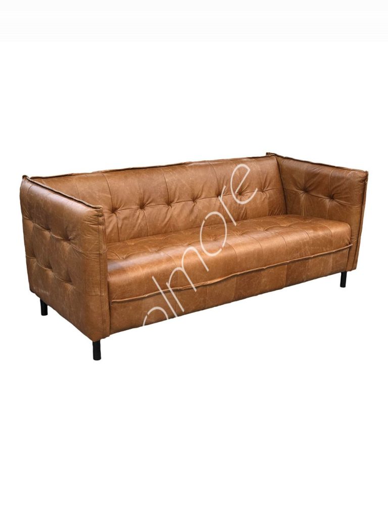 Sofa Liam camel leather 193x84x75