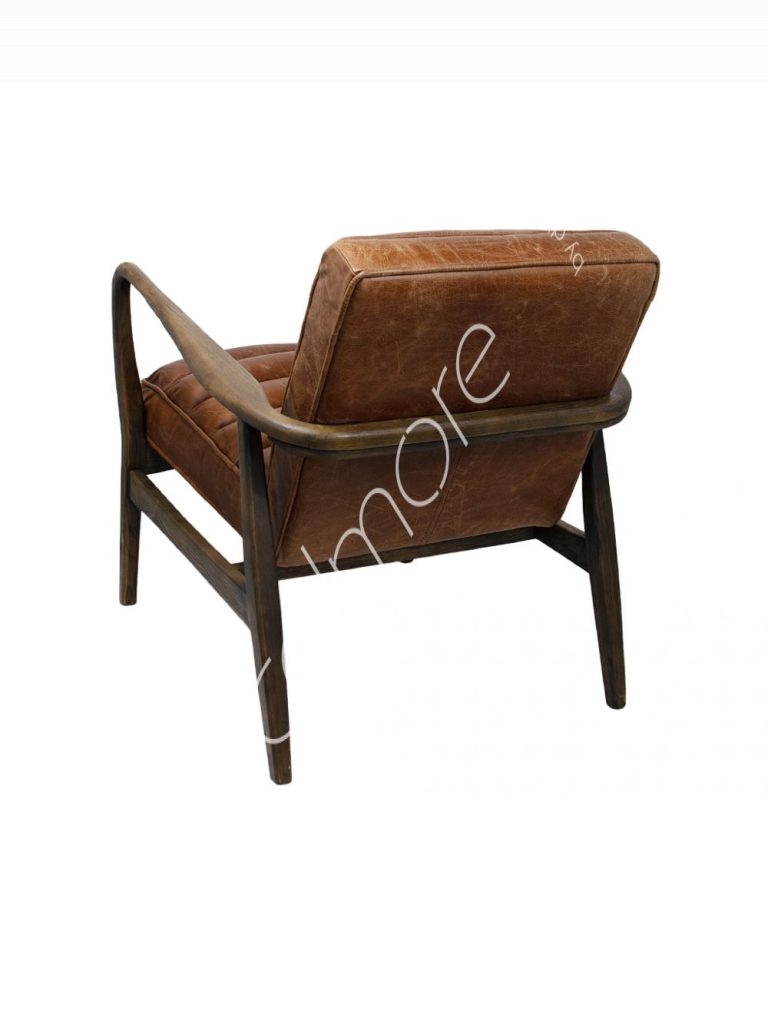 Armchair Levi dark brown leather 69x76x80