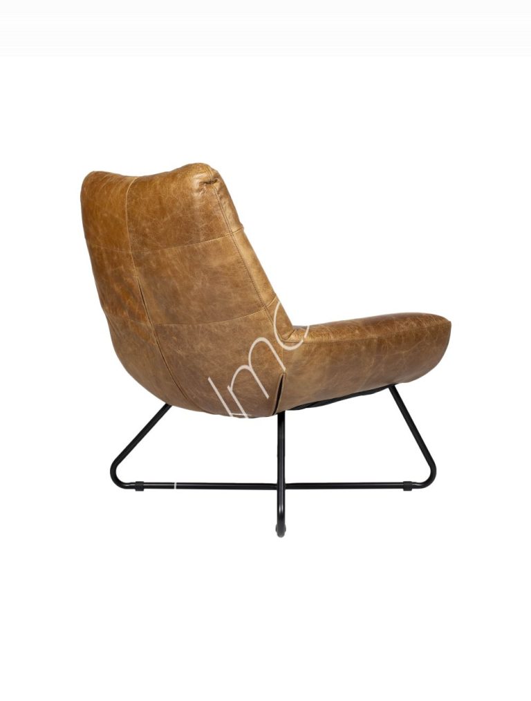 Armchair Tom top grain brown leather 79x83x84