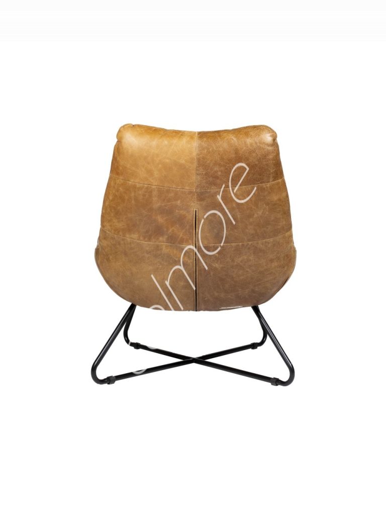 Armchair Tom top grain brown leather 79x83x84