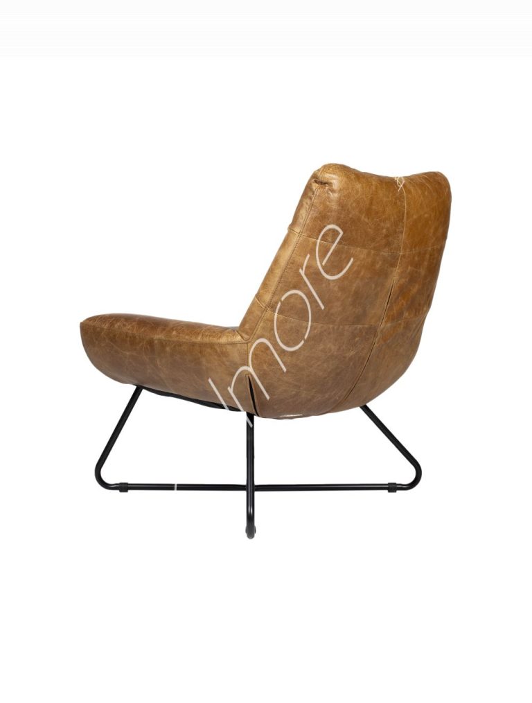 Armchair Tom top grain brown leather 79x83x84