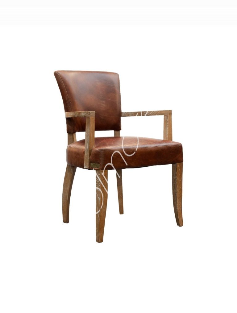 Dining chair Maxine top grain dark brown leather 56x64x90