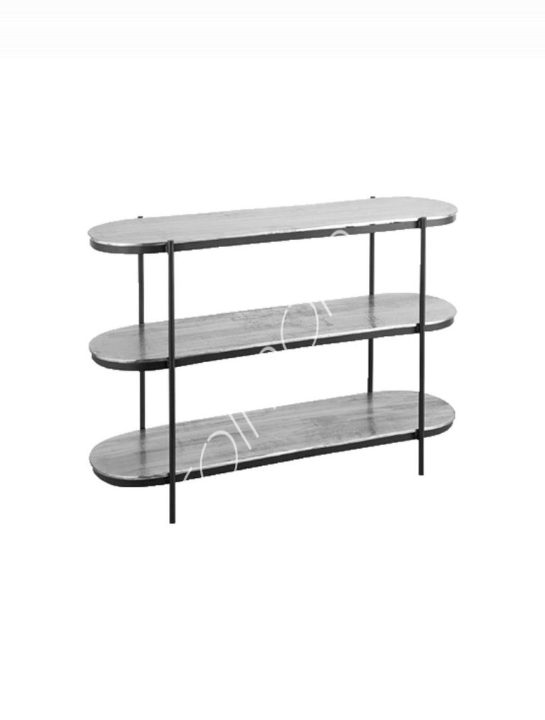 Console table silver/black ALU/IR 113x35x80