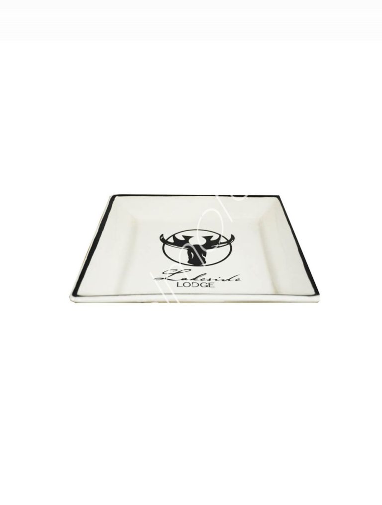 Tray ceramic ivory 22x22x4