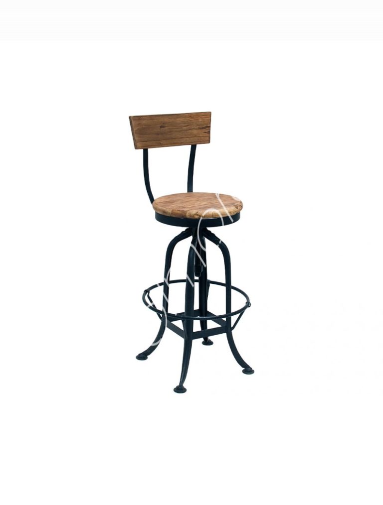 Stool wback reclaimed elm 40x40x92