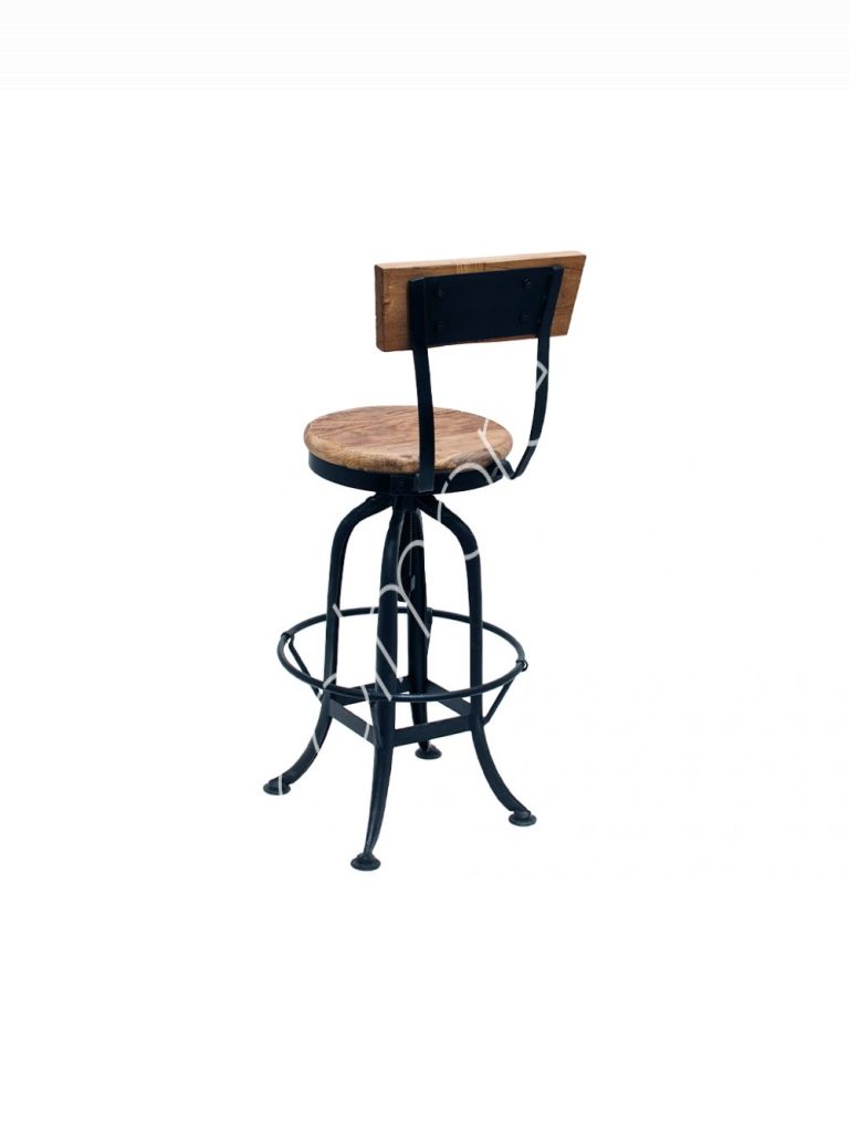 Stool wback reclaimed elm 40x40x92