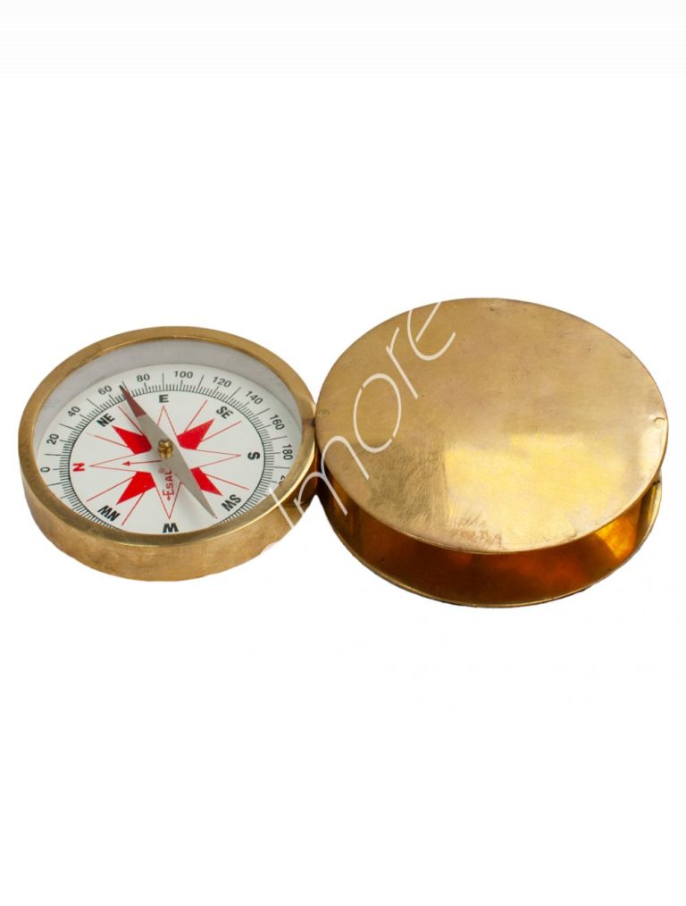 Decorative compass BR/POL 9x9x2